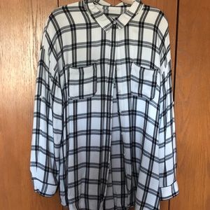 Mossimo Tunic Length Plaid Shirt XXL
